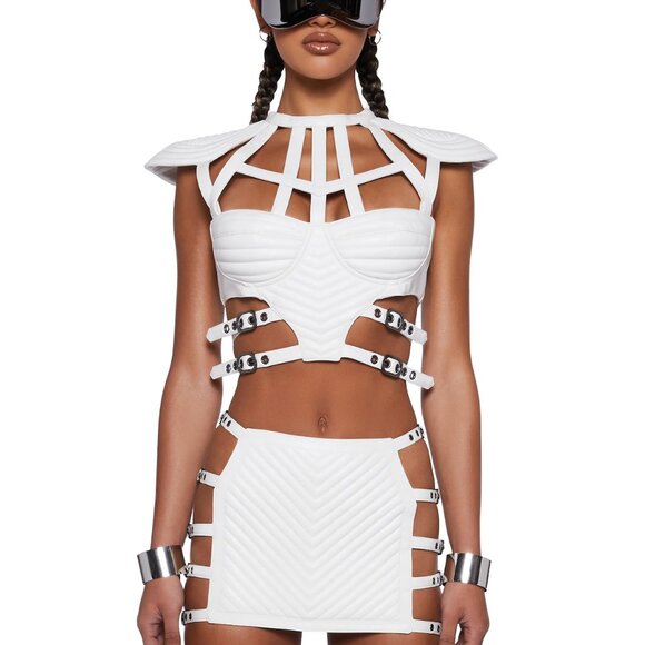 Dolls Kill Club Exx Rude Awakening Bustier & Mini Skirt Set - Picture 7 of 13